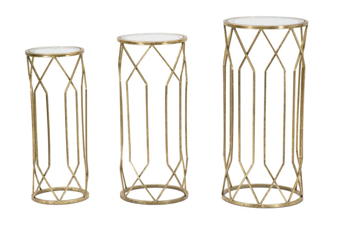 Porta telefono "Tunisi" rotondi struttura in ferro color oro per interni set da 3