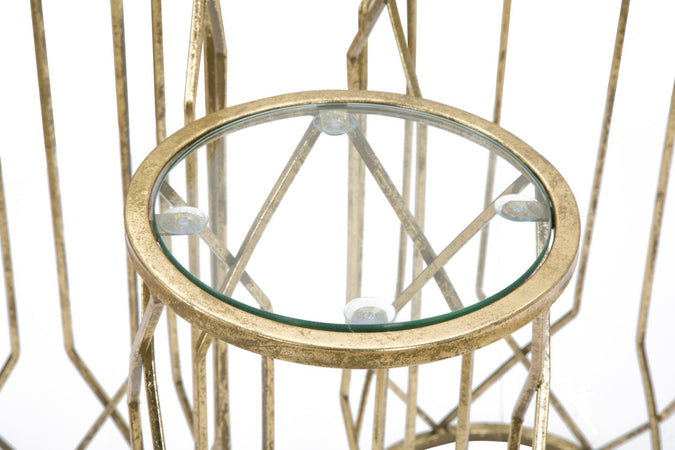 Porta telefono "Tunisi" rotondi struttura in ferro color oro per interni set da 3