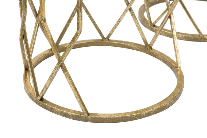 Porta telefono "Tunisi" rotondi struttura in ferro color oro per interni set da 3