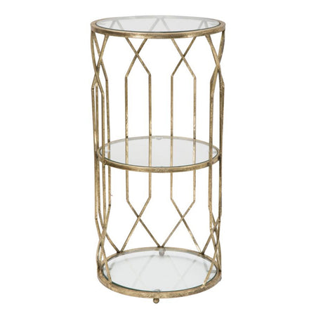 Porta telefono "Tunisi" doppio struttura in ferro color oro e vetro per interni