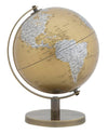 Mappamondo girevole con base in metallo per decorazione interni h 28 cm