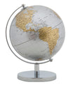 Mappamondo girevole con base in metallo per decorazione interni h 28 cm