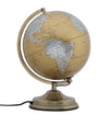 Mappamondo girevole con luce base in metallo per decorazione interni h 38 cm