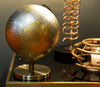 Mappamondo girevole con base in metallo per decorazione interni h 28 cm