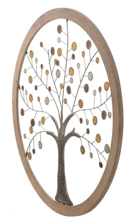 Albero decorativo in ferro e legno da muro per decorazioni ambienti