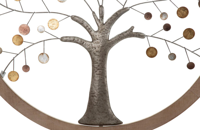 Albero decorativo in ferro e legno da muro per decorazioni ambienti