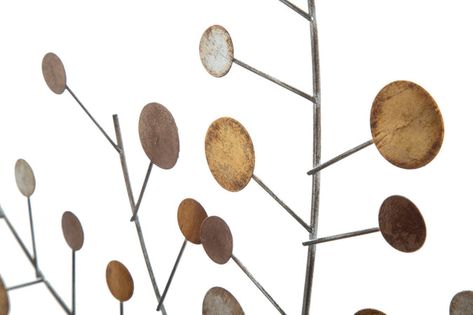 Albero decorativo in ferro e legno da muro per decorazioni ambienti