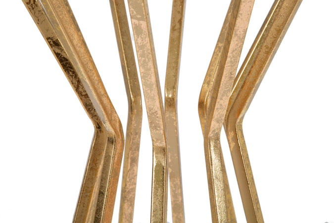 Tavolino porta telefono rotondo struttura in ferro color oro per interni