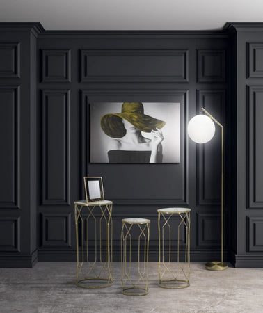 Porta telefono "Tunisi" rotondi struttura in ferro color oro per interni set da 3