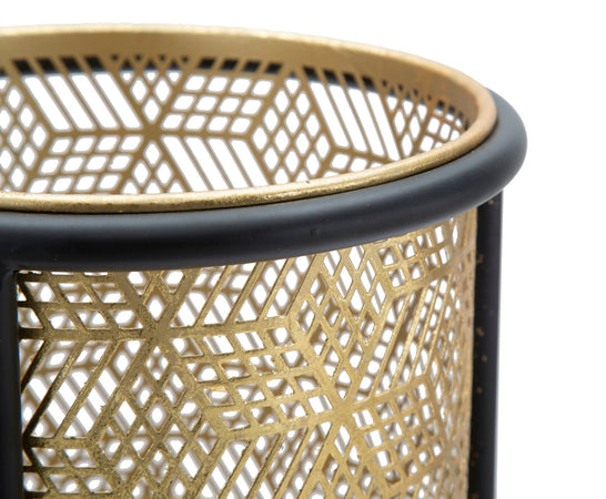 Porta vasi doppio color oro struttura in metallo per interni