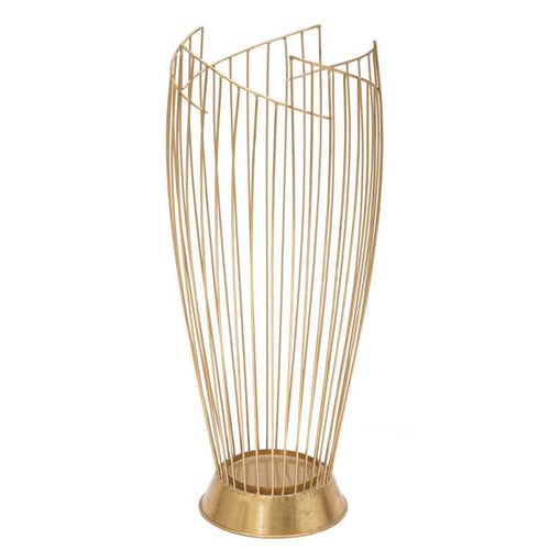 Porta ombrelli struttura in metallo color oro per interni