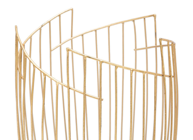 Porta ombrelli struttura in metallo color oro per interni