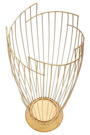 Porta ombrelli struttura in metallo color oro per interni