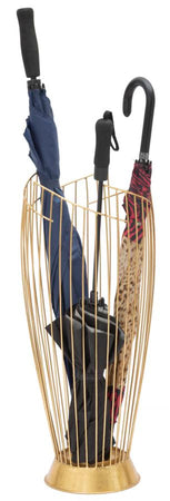 Porta ombrelli struttura in metallo color oro per interni