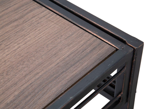Console struttura in metallo e ripiano in legno MDF per interni