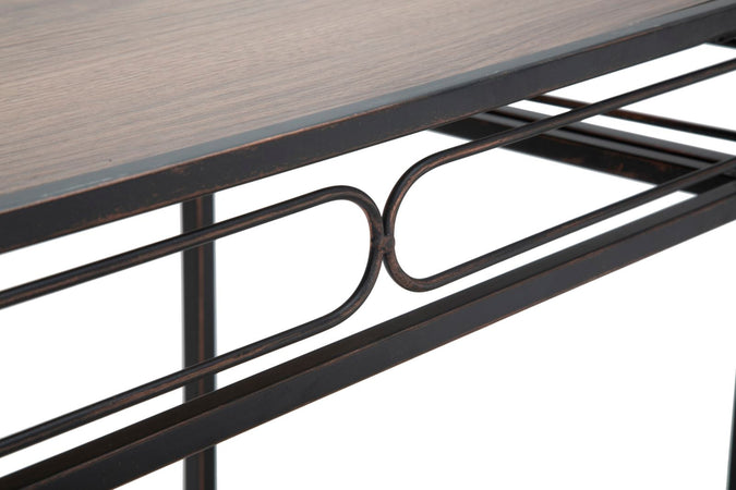 Console struttura in metallo e ripiano in legno MDF per interni