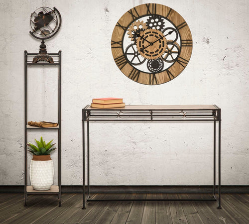 Console struttura in metallo e ripiano in legno MDF per interni