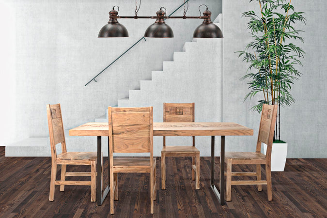 Tavolo "Mumbai" in legno di acacia per cucina e soggiorno 175 x 90 cm