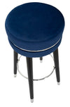 Sgabello da bar Paris in poliestere gambe in legno colore nero per interni