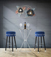 Sgabello da bar Paris in poliestere gambe in legno colore nero per interni