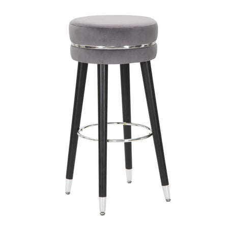 Sgabello da bar "Paris" in poliestere gambe in legno colore nero per interni