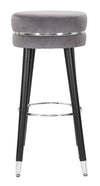 Sgabello da bar Paris in poliestere gambe in legno colore nero per interni