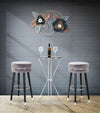 Sgabello da bar Paris in poliestere gambe in legno colore nero per interni