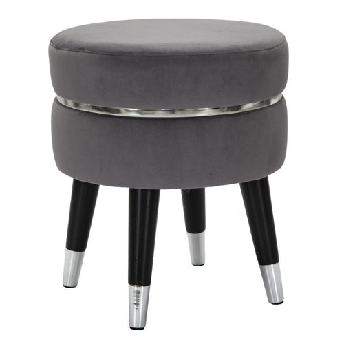 Sgabello Paris in poliestere gambe in legno colore nero per interni