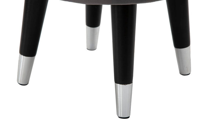 Sgabello "Paris" in poliestere gambe in legno colore nero per interni