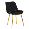 Sedia Paris in poliestere gambe in metallo color oro per interni