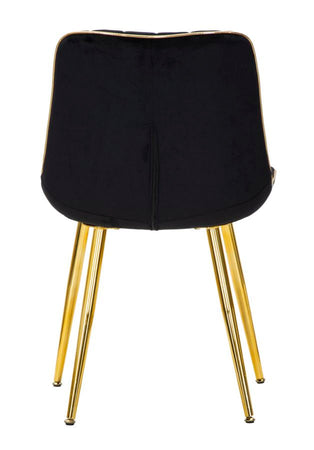 Sedia "Paris" in poliestere gambe in metallo color oro per interni