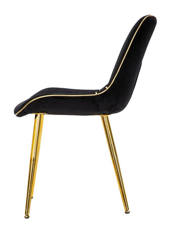 Sedia "Paris" in poliestere gambe in metallo color oro per interni