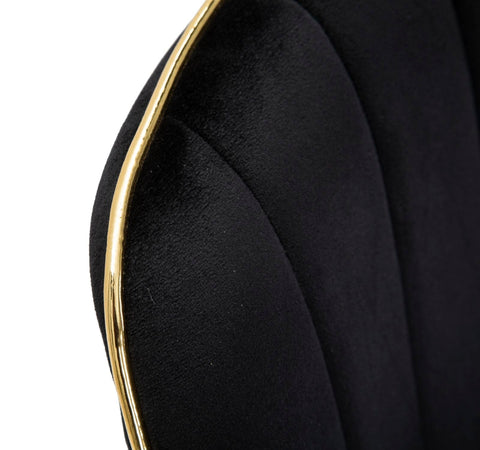 Sedia "Paris" in poliestere gambe in metallo color oro per interni