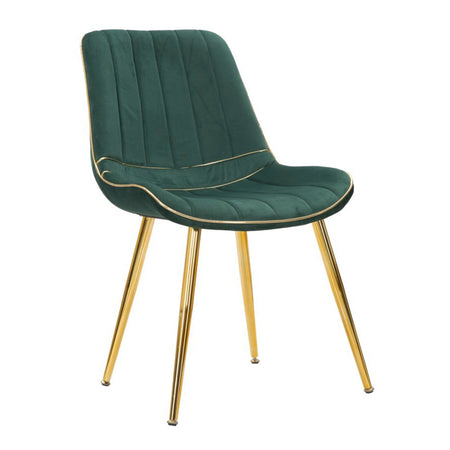 Sedia "Paris" in poliestere gambe in metallo color oro per interni