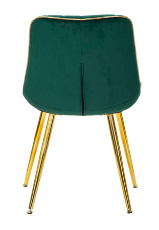 Sedia "Paris" in poliestere gambe in metallo color oro per interni