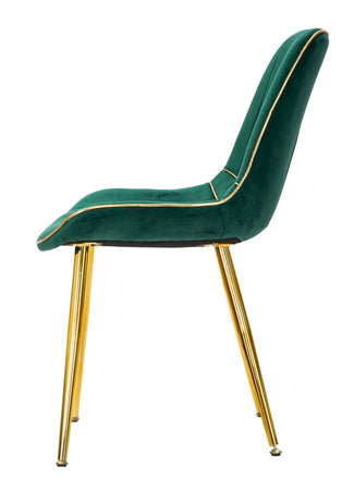 Sedia "Paris" in poliestere gambe in metallo color oro per interni