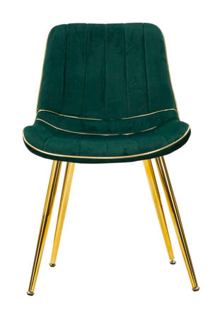 Sedia "Paris" in poliestere gambe in metallo color oro per interni