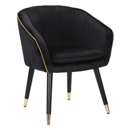 Poltrona "Paris" in poliestere gambe in metallo color nero e oro per interni