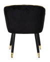 Poltrona Paris in poliestere gambe in metallo color nero e oro per interni
