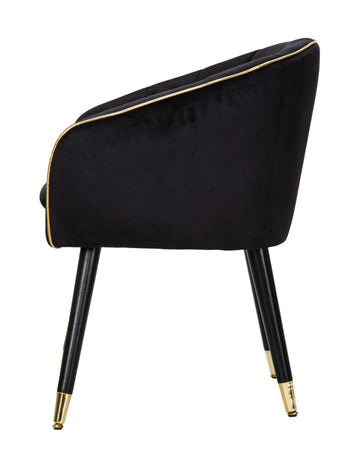 Poltrona "Paris" in poliestere gambe in metallo color nero e oro per interni