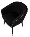Poltrona Paris in poliestere gambe in metallo color nero e oro per interni