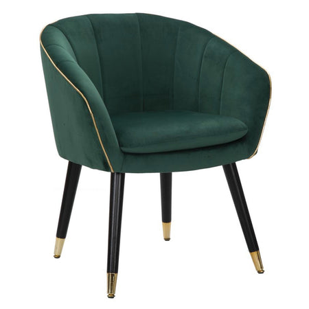 Poltrona "Paris" in poliestere gambe in metallo color nero e oro per interni