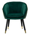 Poltrona Paris in poliestere gambe in metallo color nero e oro per interni