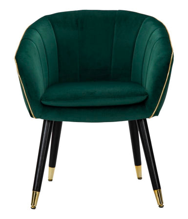 Poltrona "Paris" in poliestere gambe in metallo color nero e oro per interni