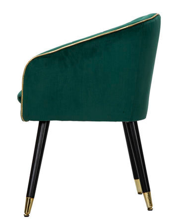 Poltrona "Paris" in poliestere gambe in metallo color nero e oro per interni