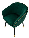 Poltrona Paris in poliestere gambe in metallo color nero e oro per interni