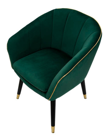 Poltrona "Paris" in poliestere gambe in metallo color nero e oro per interni