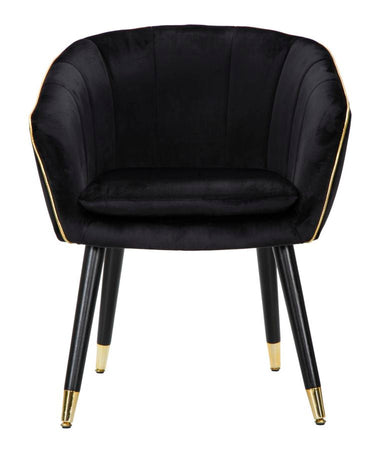 Poltrona "Paris" in poliestere gambe in metallo color nero e oro per interni