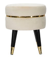 Sgabello Paris in poliestere gambe in legno colore nero per interni