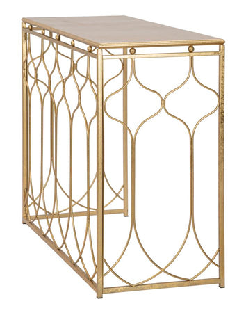 Console rettangolare struttura in metallo color oro per interni